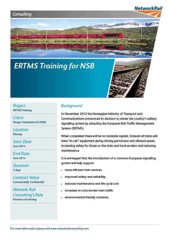 ERTMS Training for NSB