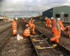 NR staff working on resignalling between Crewe and Shrewsbury