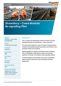 Shrewsbury Crewe Modular Re signalling Pilot