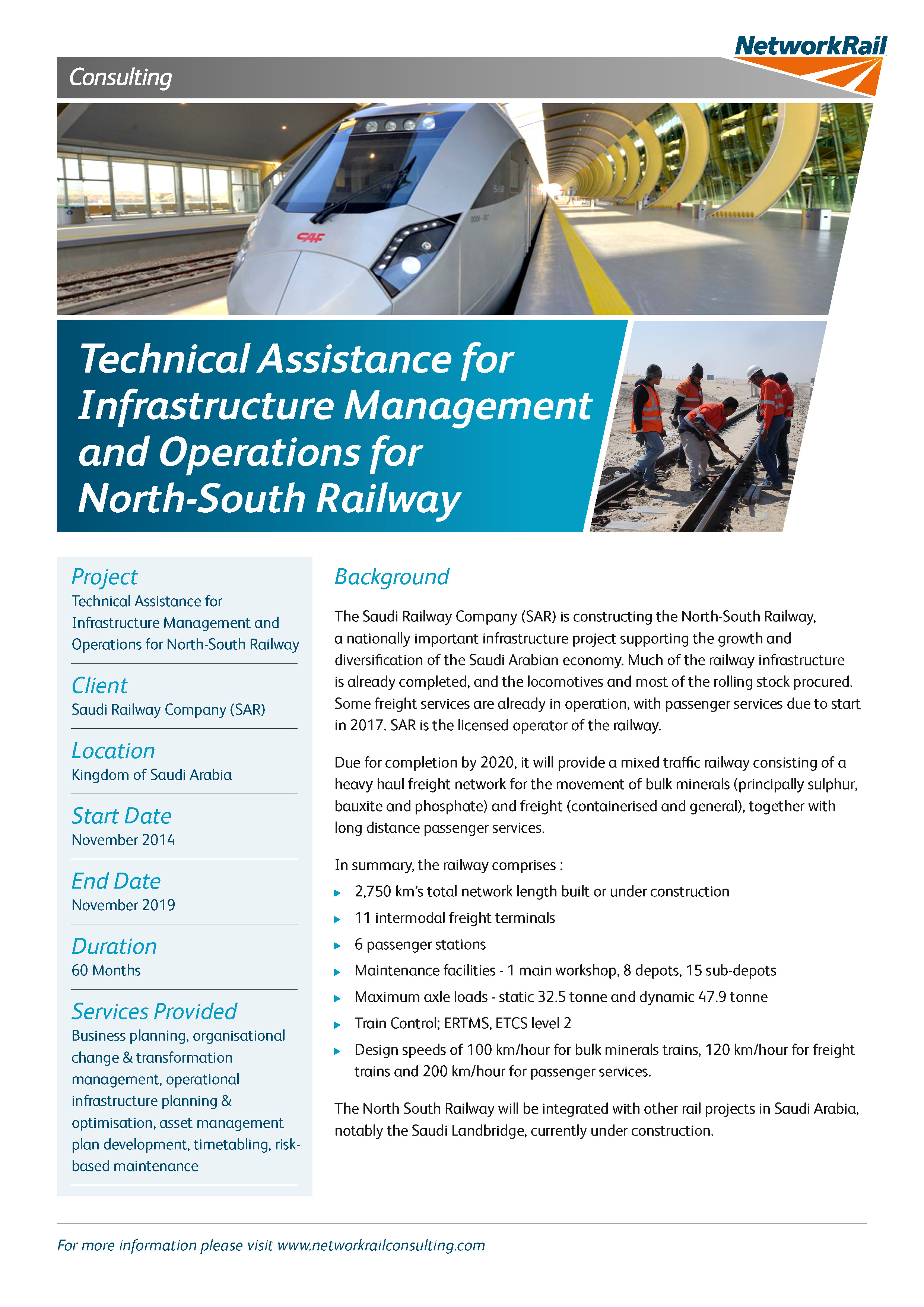 Technical Assistance for Infrastructure Management and Operations for North South Railway Page 1